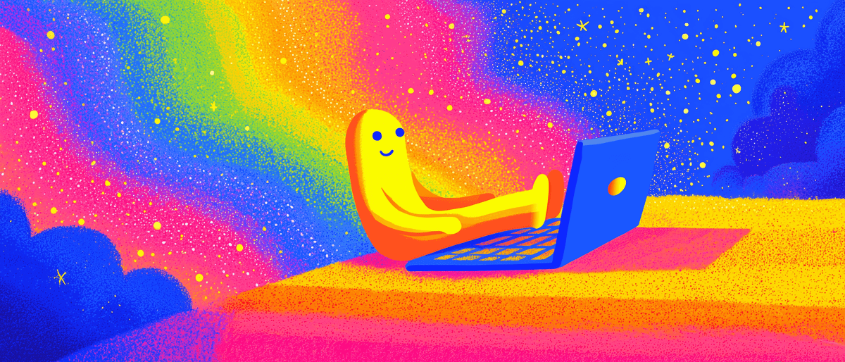 Colorful freelancing illustration